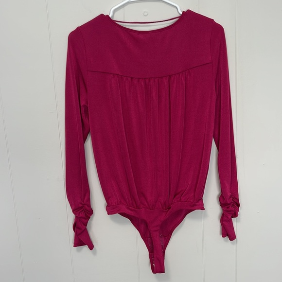NWOT Free People Intimately Pink Long Sleeve Bodysuit Size Small - Picture 7 of 9